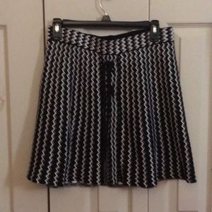 Black and white skirt.